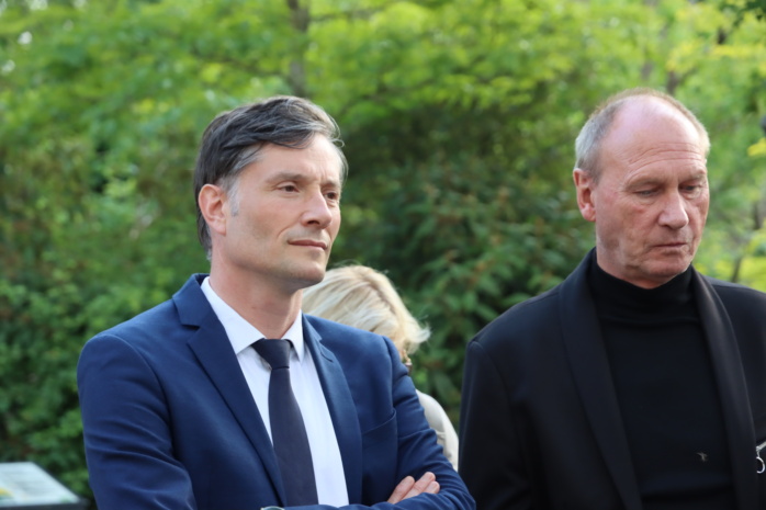 Heiko Rosenthal (Bürgermeister und Beigeordneter für Umwelt, Klima, Ordnung und Sport der Stadt Leipzig) und Perry Bräutigam (Botschafter RB Leipzig). Foto: Sabine Eicker