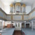 Blick zu Empore und Orgel (Jörg Blobelt, CC BY-SA 3.0, https://commons.wikimedia.org/wiki/Category:Interior_of_St._Nikolai_(Machern)?uselang=de#/media/File:20090425290DR_Machern_Nikolaikirche_zur_Orgel.jpg)
