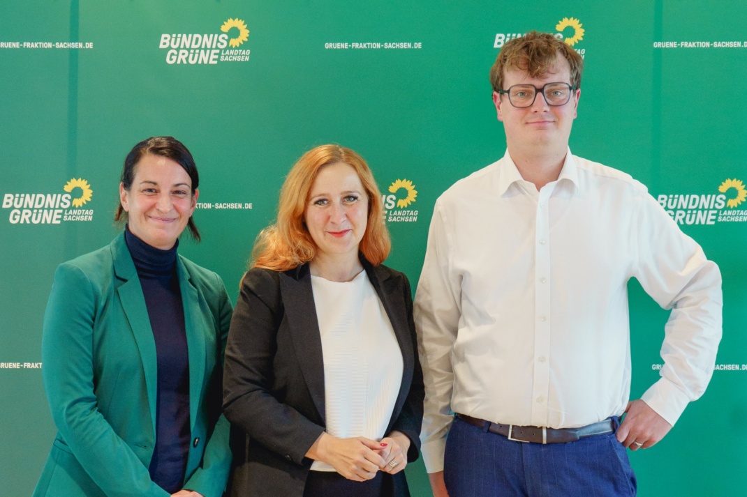 Christin Melcher, Franziska Schubert und Valentin Lippmann. Foto: Jaroslaw Kubiak