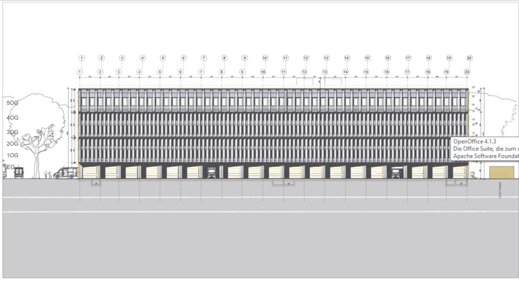 Außenansicht des geplanten Multifunktionsgebäudes am St. Georg. Grafik: Stadt Leipzig
