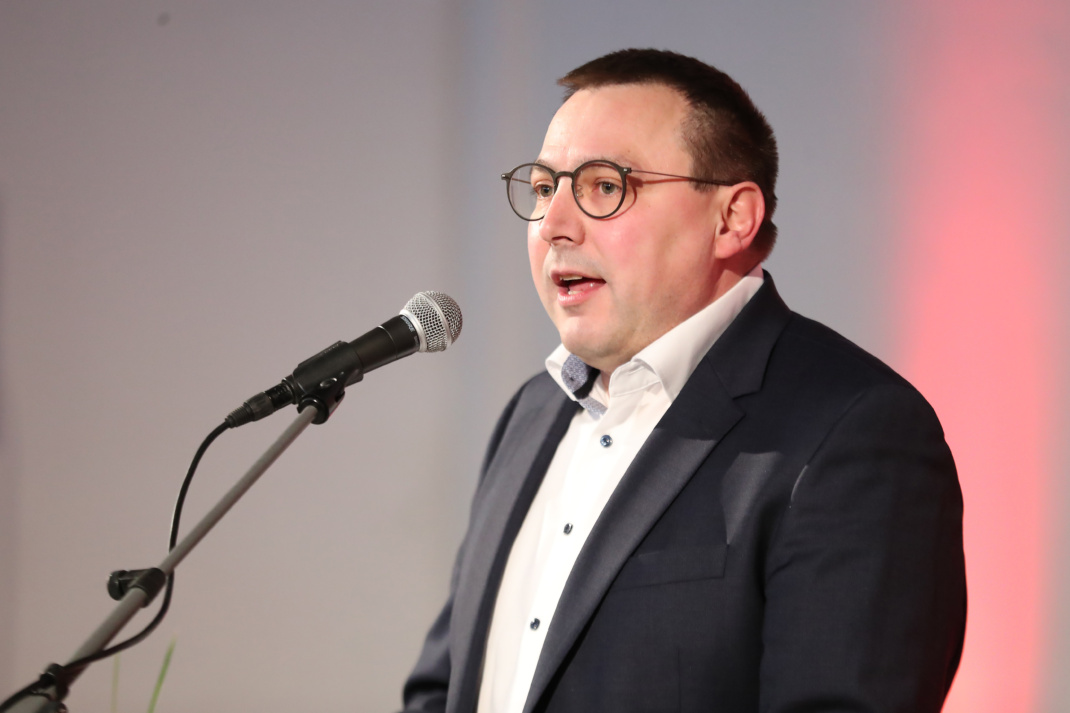 Gerald Eisenblätter (SPD, Mitglied des Sächsischen Landtags) beim Neujahrsempfang der SPD Leipzig in der Galerie KUB am 10.01.2025.