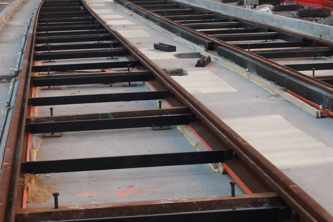 Im Bau befindliche Gleisanlagen.