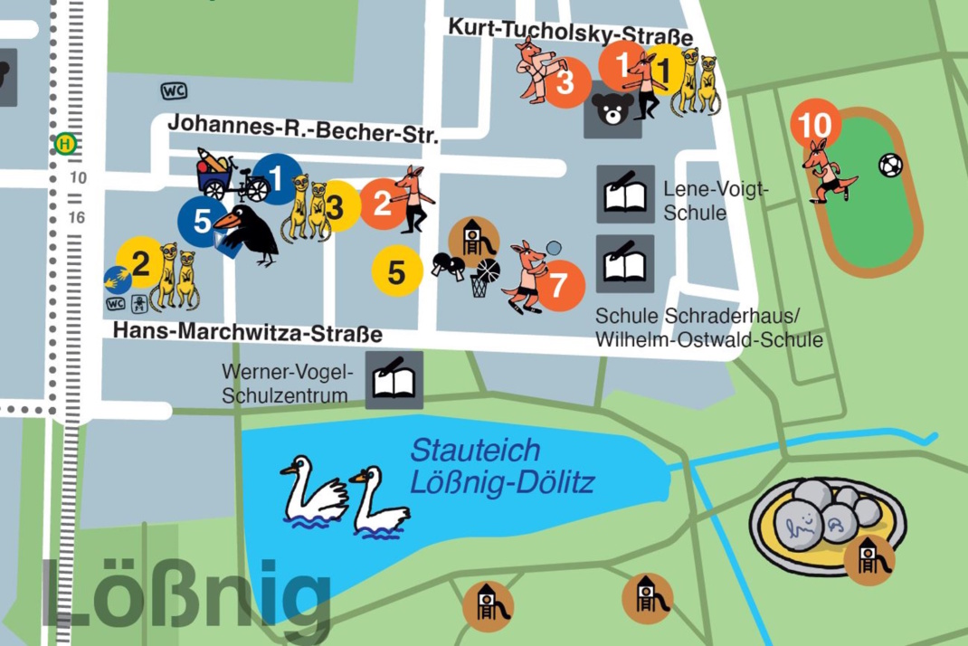 Kinderstadtplan Lößnig (Ausschnitt).