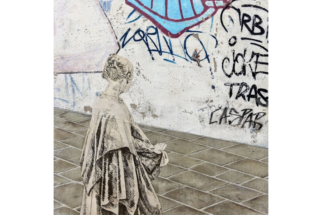 Straßenromantik: Betongemälde von Juli Schupa. Foto: Galerie Kunst liebt Mut