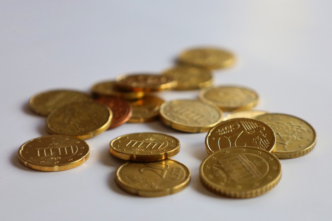 Centstücke in Nahaufnahme.