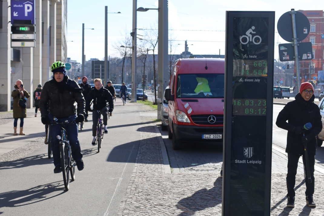 Zählstelle am Grimmaischen Steinweg.