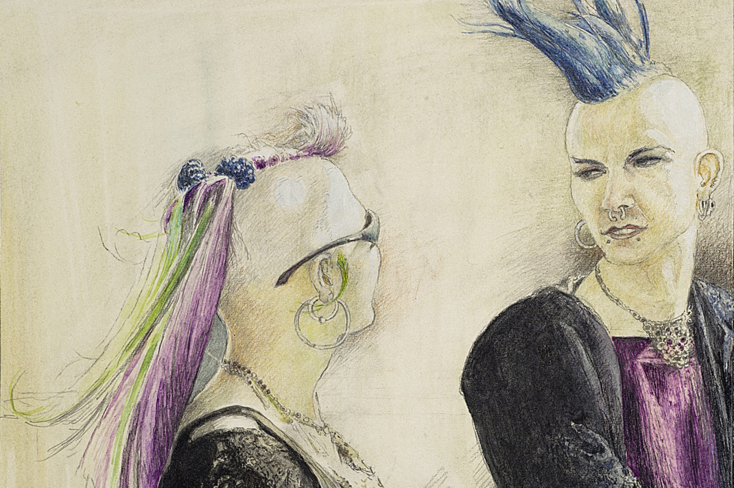 Peter Pfefferkorn: Begegnung, 2001 Aus der Serie "Gotiker", Blatt 2.