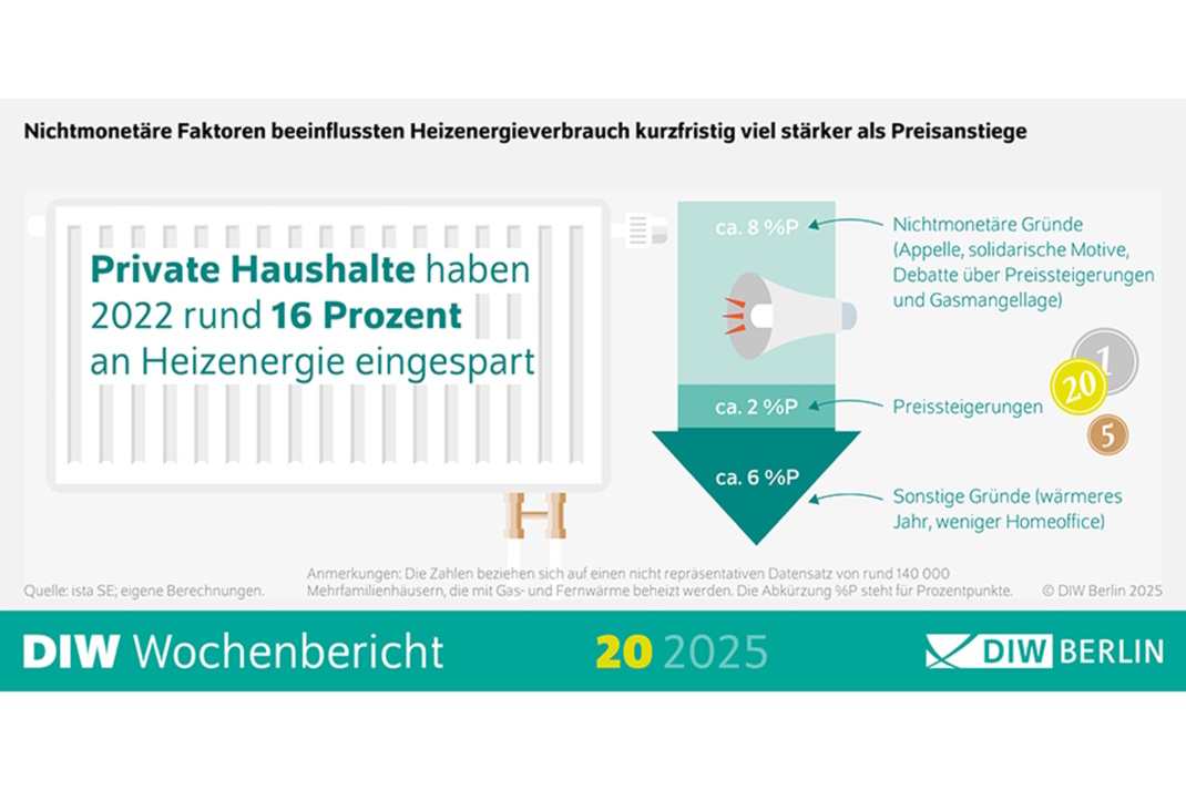 Die wichtigsten Gründe, warum die Deutschen 2022 beim Heizen sparten. Grafik: DIW Berlin