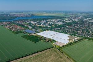 Die Solarthermieanlage der Leipziger Stadtwerke aus der Vogelperspektive. Foto: Leipziger Stadtwerke