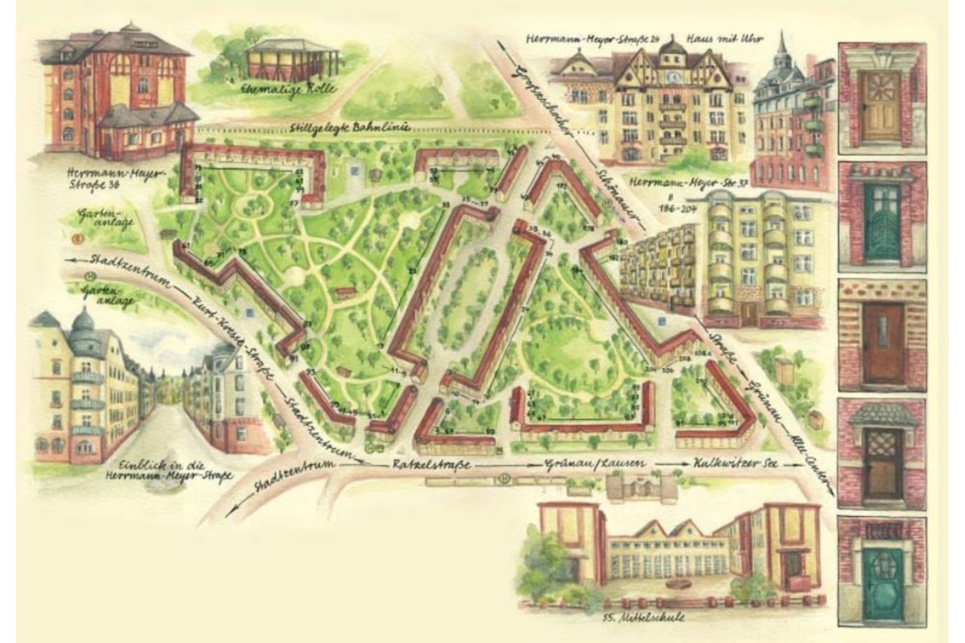 Historische Ansichtskarte von „Meyersdorf” in Leipzig-Kleinzschocher (Gemeinfrei, https://commons.wikimedia.org/w/index.php?curid=165112691)