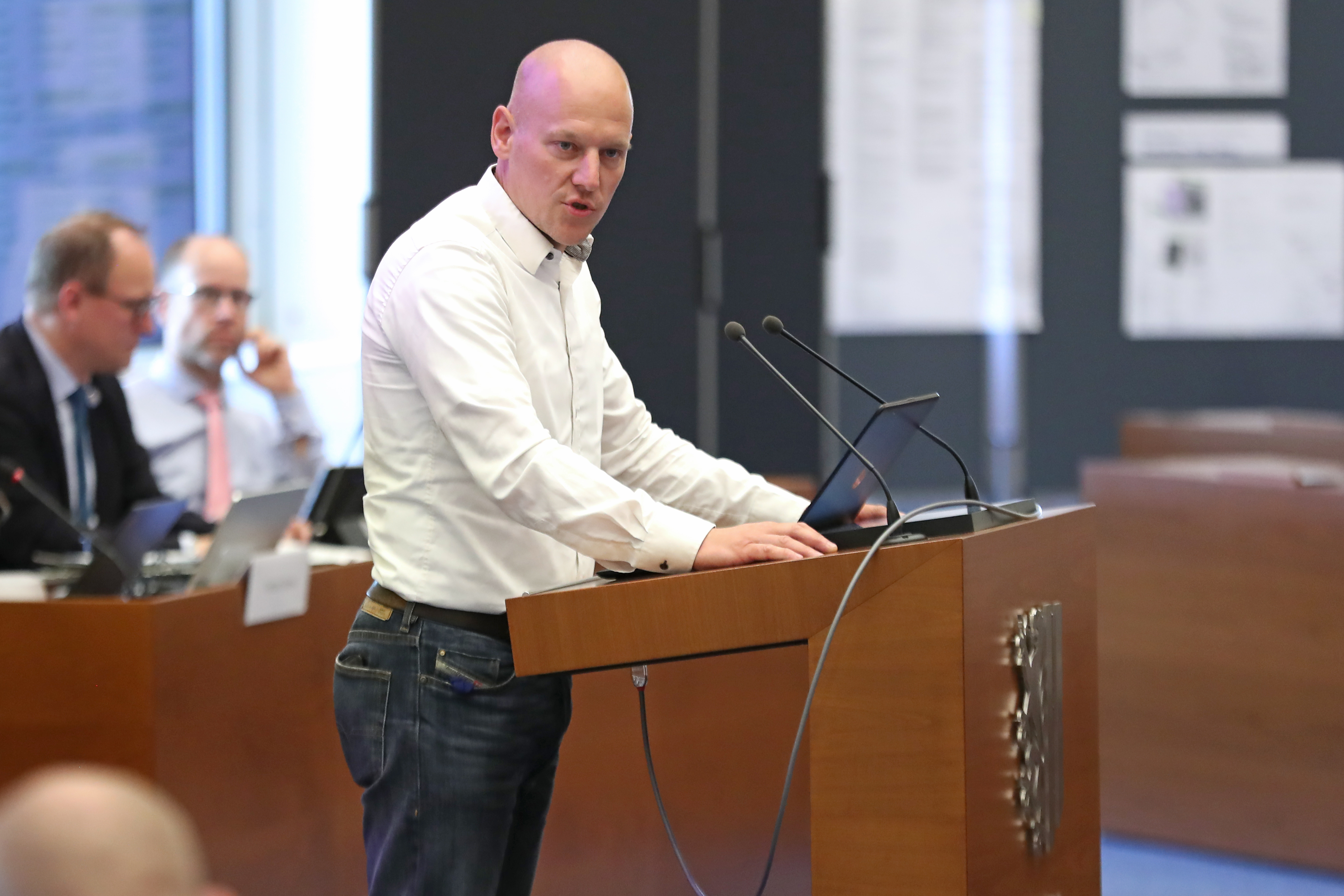 Herr Falk Dossin (CDU) im Leipziger Stadtrat am 25.06.25. Foto: Jan Kaefer