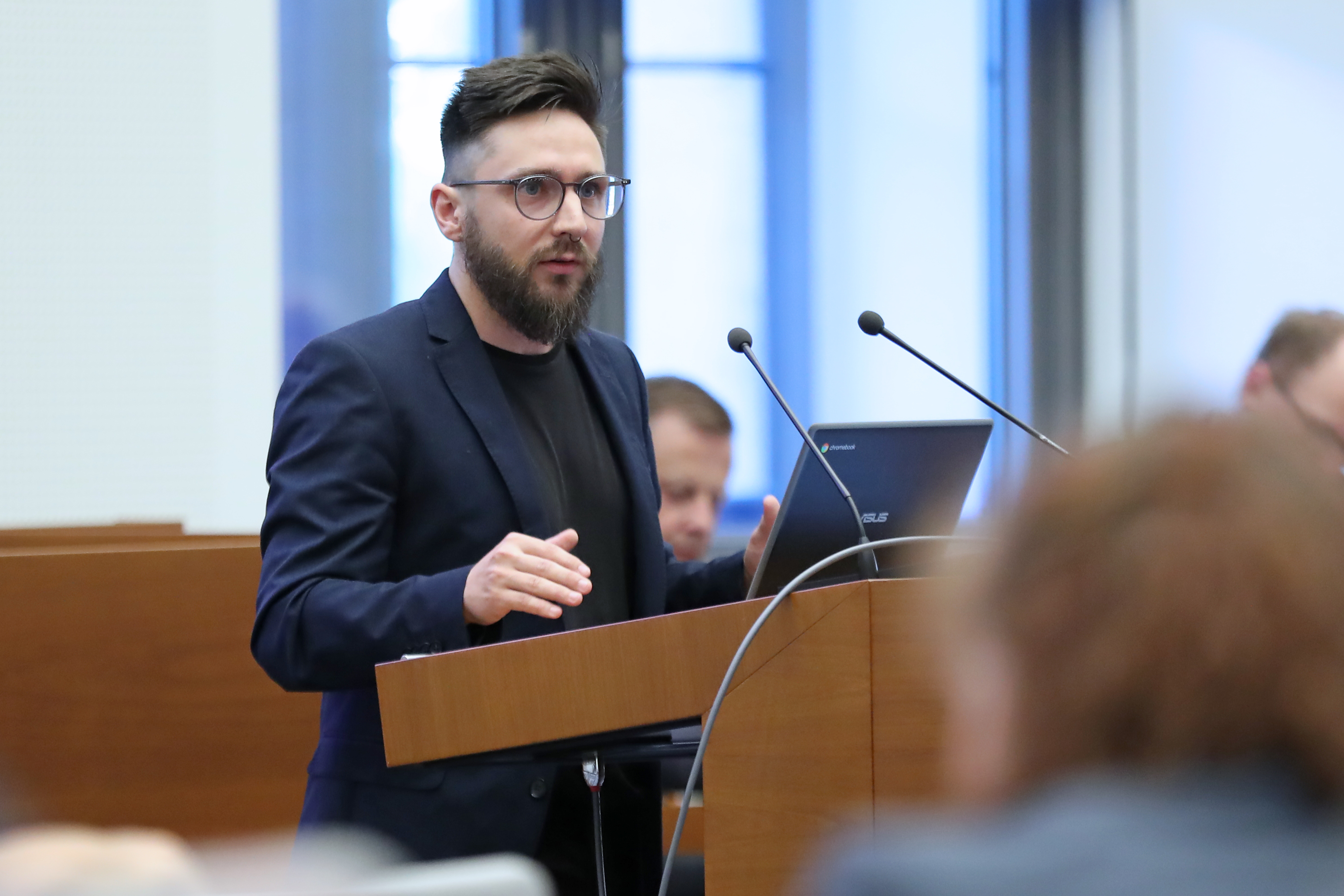 Herr Sascha Jecht (BSW) im Leipziger Stadtrat am 25.06.25. Foto: Jan Kaefer