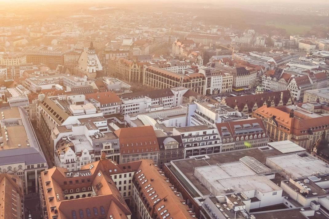 Blick über die Leipziger Innenstadt.
