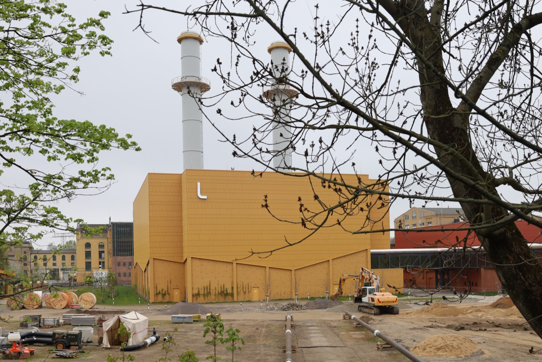 Das Gaskraftwerk Süd der Stadtwerke Leipzig in der Bornaischen Straße.
