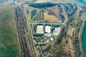 Luftaufnahme der Zentraldeponie Cröbern. Foto: ZAW / WEV