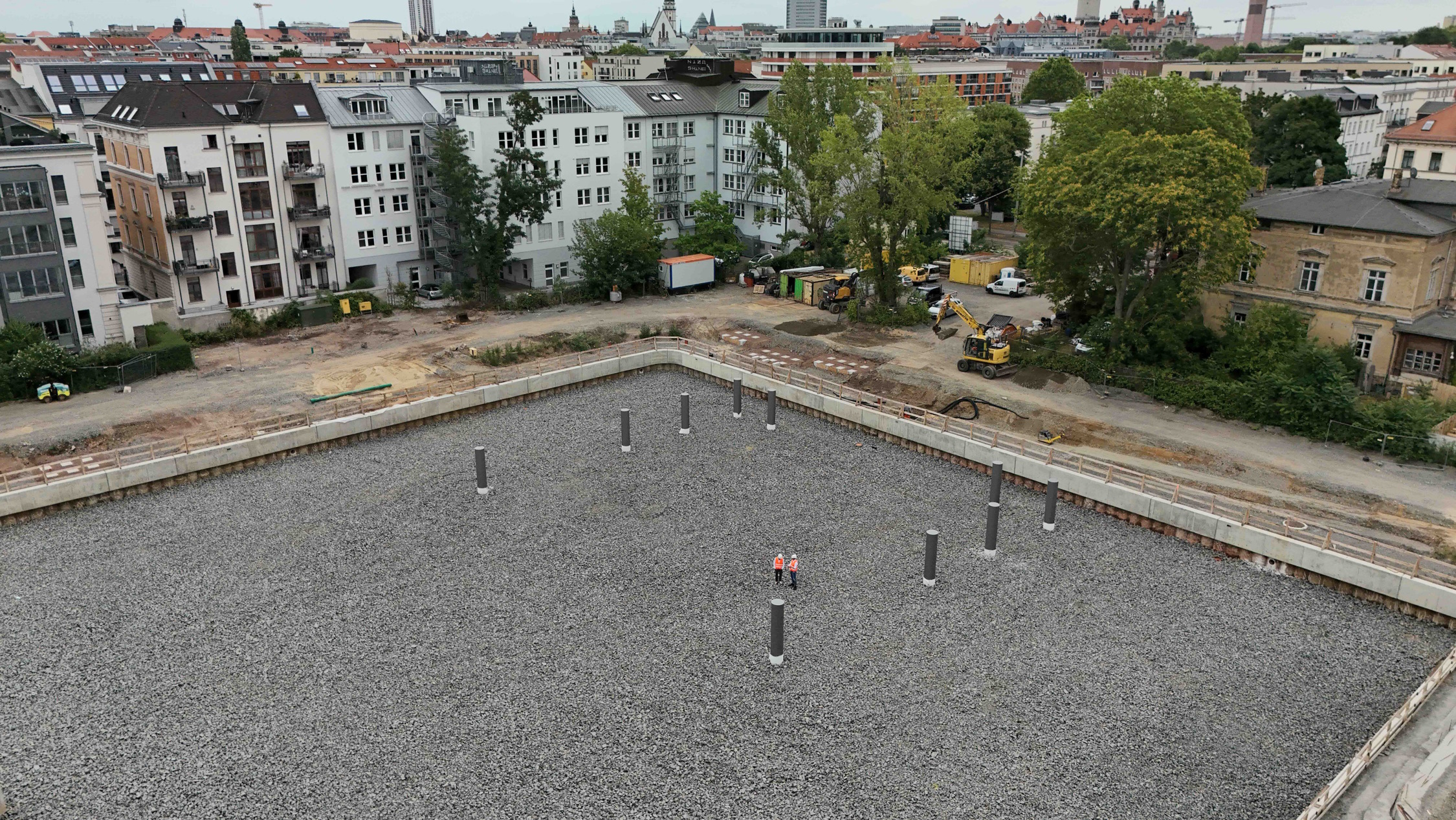 Blick auf das künftige Hafenbecken des Stadthafens Leipzig. Foto: ringophotoz/ Stadthafen Leipzig