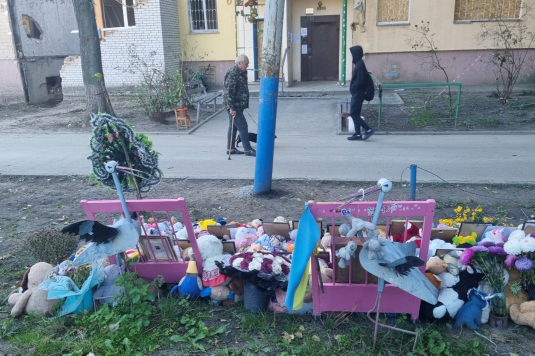 Gedenken an die Opfer derf russischen Angriffe in Kiew. Foto: Susanne Tenzler-Heusler