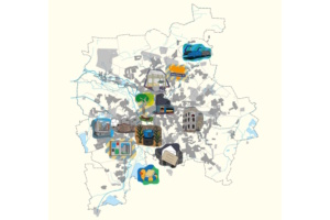 Die interaktive Karte für "Stadt in Bewegung". Grafik: Institut für Länderkunde
