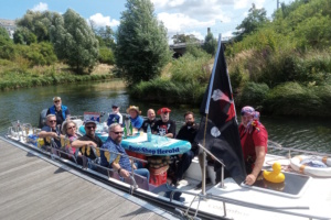 Pressebootstour zum Wasserfest. Foto: Wasser-Stadt-Leipzig e. V.