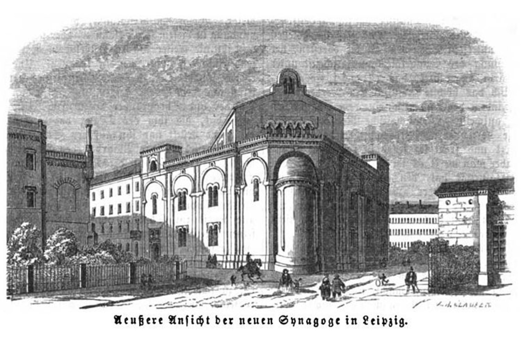 Die neue Synagoge. Aus dem Familienblatt „Die Gartenlaube“, Heft 40/1854, S. 476
