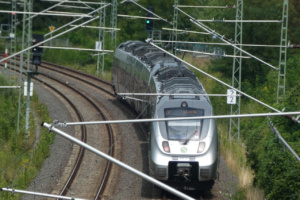S-Bahn unterwegs in Leipzig.