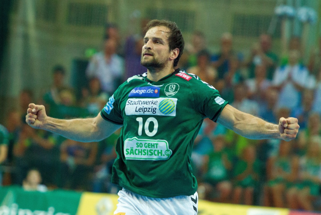 Thomas Oehlrich hilft gegen Kiel aus. Quelle: SC DHfK Archiv