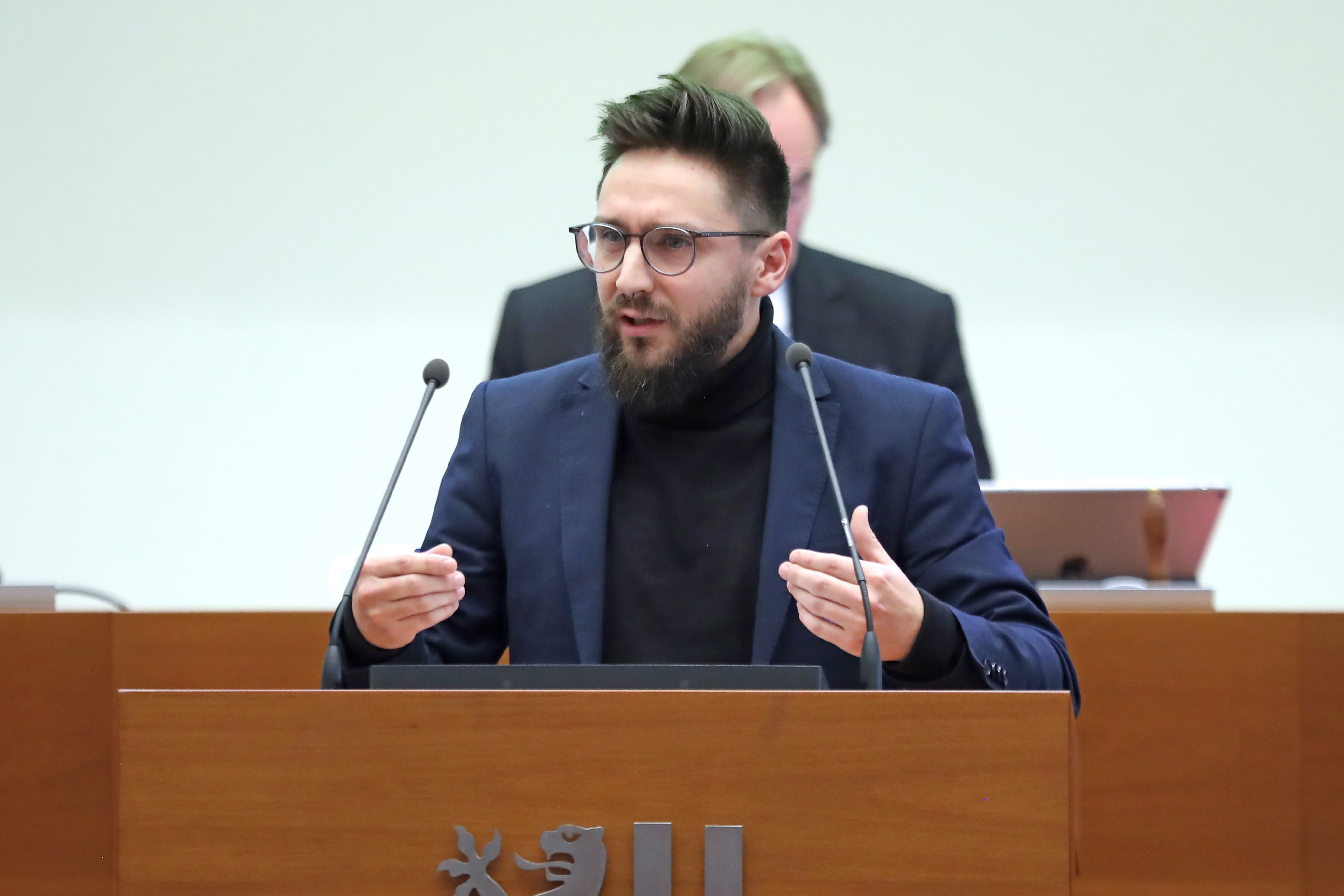 Herr Sascha Jecht (BSW) im Leipziger Stadtrat am 29.10.25. Foto: Jan Kaefer