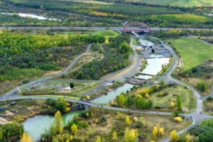Störmthaler Kanal, Luftaufnahme.