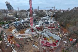 Blick von oben auf die künftige Feuerland-Landschaft im Zoo Leipzig. Foto: Zoo Leipzig
