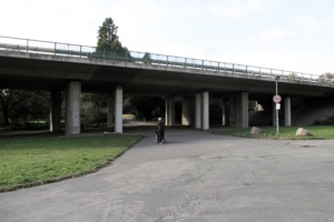 Die Brücke der B2 im Agra-Park. Foto: Matthias Weidemann