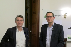 Junior-Prof. Dennis Häckl und Prof. Florian Steger im Interview. Foto: Thomas Köhler