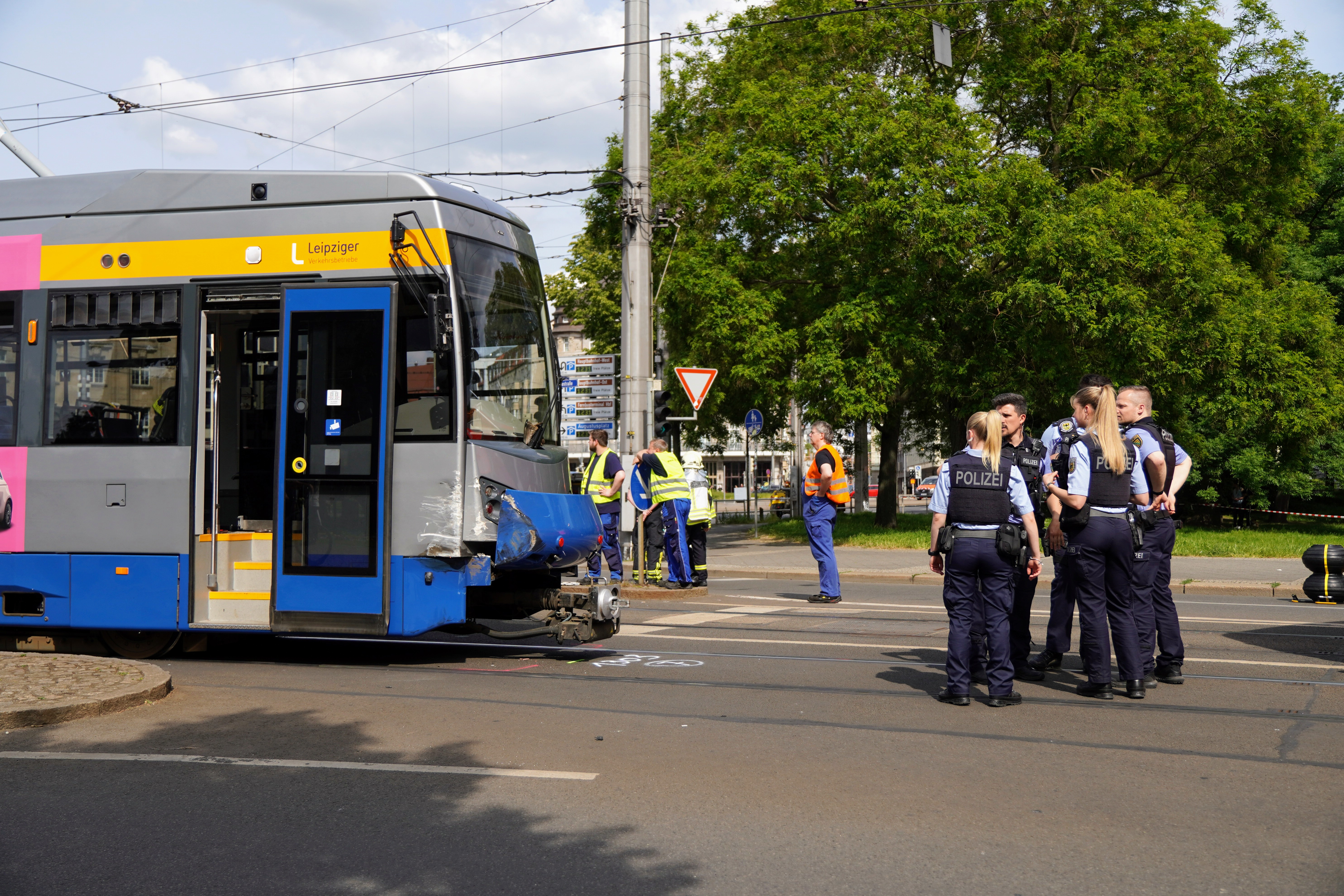 Unfall mit Tram. Foto: Gregor Wünsch