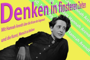 Denken in finsteren Zeiten. Plakat: Transformatorenwerk Leipzig e.V.