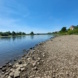 Niedrigwasser der Elbe bei Dresden.