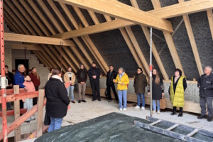 Richtfest für das künftige Haus der Stadtbibliothek Taucha im Schlossaereal. Foto: Stadtverwaltung Taucha