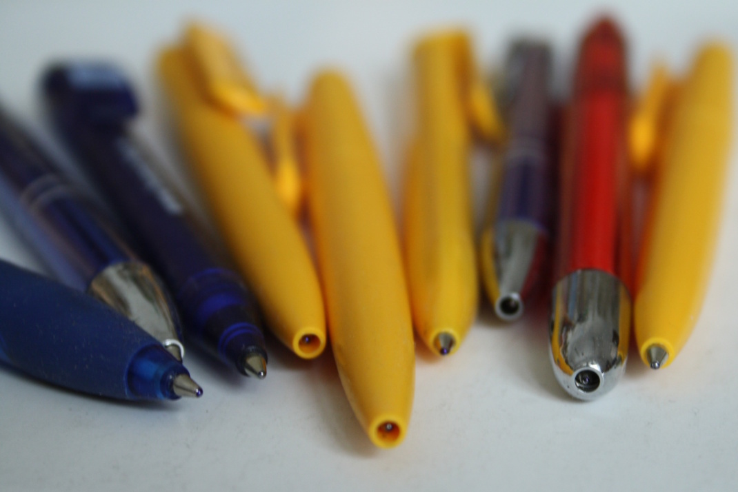 Kugelschreiber in Nahaufnahme.