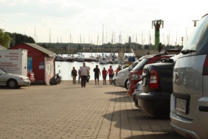 Die Einlassstelle für Boote am Pier 1 am Cospudener See. Foto: Ralf Julke