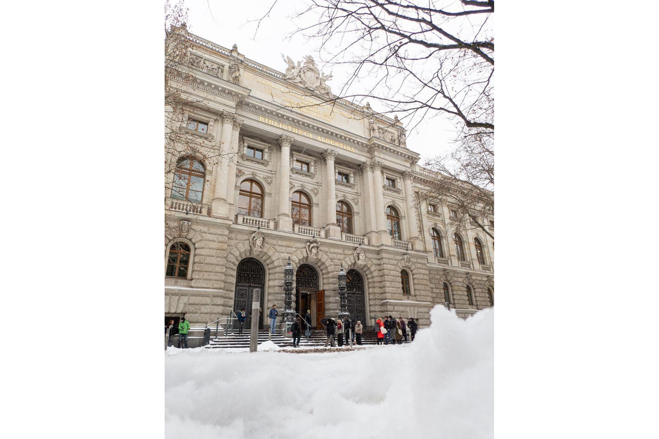 Die Albertina im Schnee. Foto: Thomas Kademann (Universitätsbibliothek Leipzig)