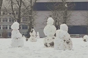 Nicht lustig. Schneemannhasser haben das Werk von Kindern zerstört, die endlich Freude am Winter genießen konnten. Foto: Benjamin Weinkauf