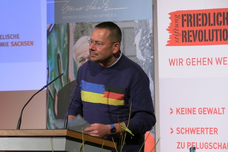 Marko Martin bei der Dankesrede. Foto: Thomas Köhler