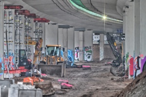 Verstärkungsarbeiten für die marode Agra-Brüclke. Foto: Benjamin Weinkauf
