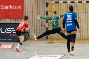 HCL-Torhüterin Nele Kurzke avancierte mit 12 Paraden und einer starken Leistung zur Matchwinnerin im Spiel beim Aufsteiger aus Freiburg.