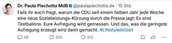 Paula Piechotta auf Bluesky. Screenshot: LZ