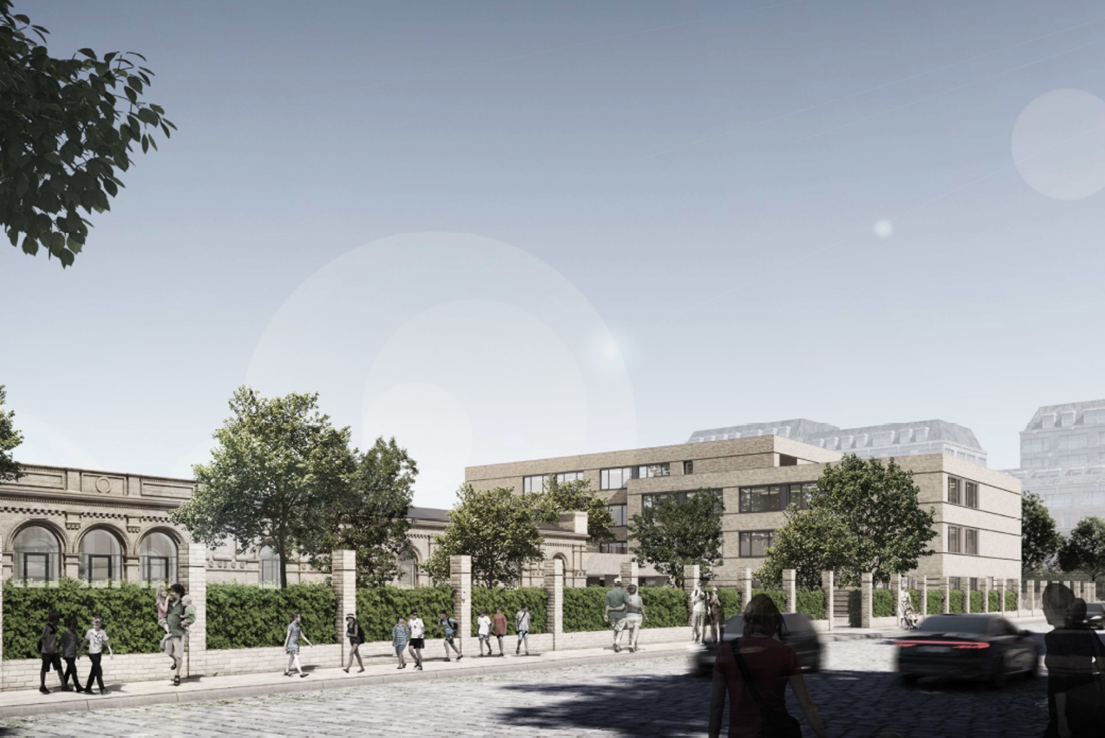 Die neue Wilhelm-Busch-Schule in der Reichpietschstraße. Visualisierung: Stadt Leipzig