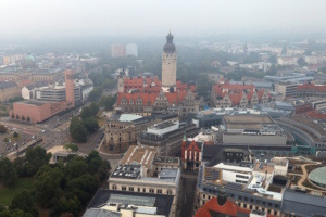 Blick über Leipzig Richtung Westen. Foto: Ralf Julke