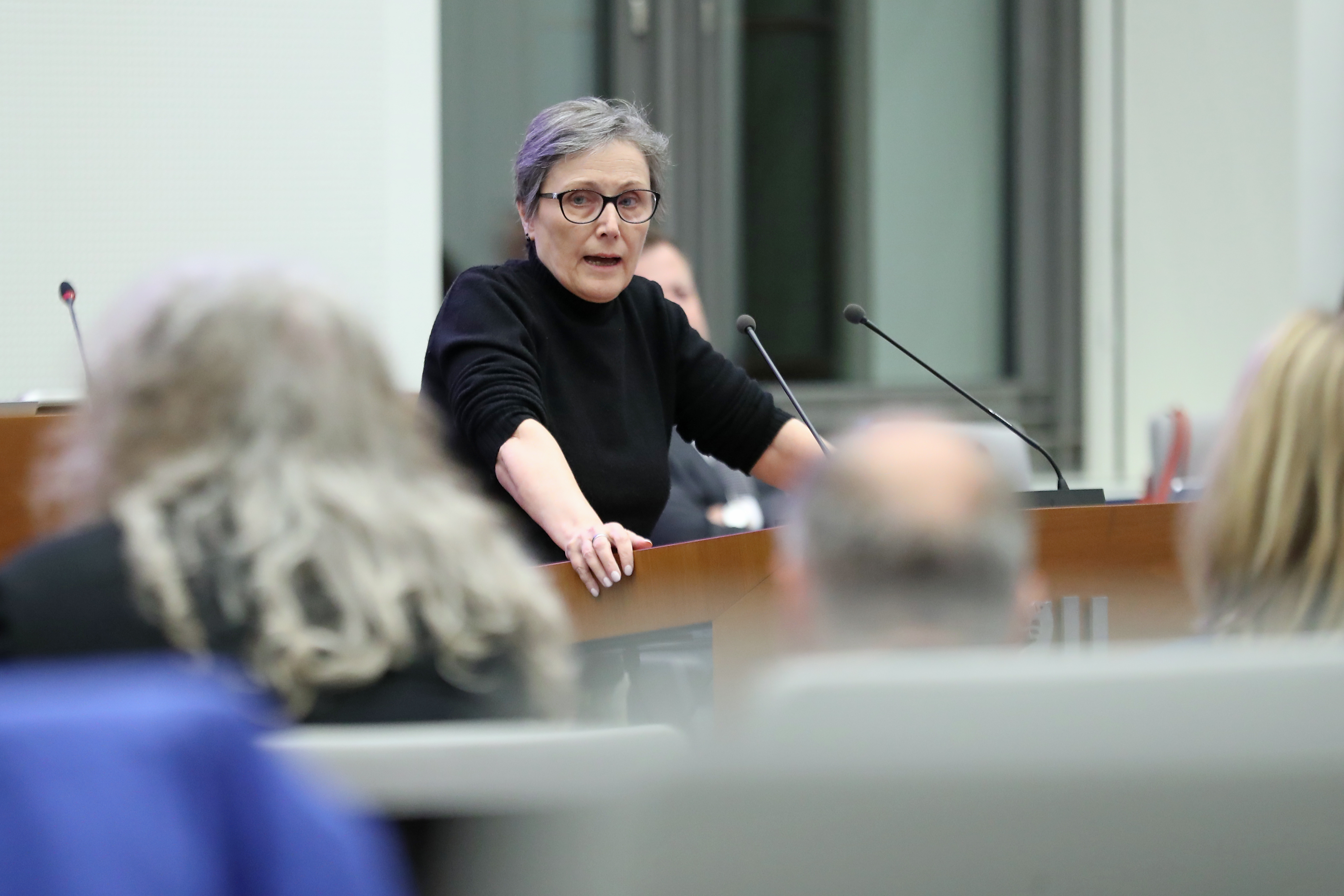 Frau Beate Ehms (Die Linke/Petitionsausschuss) im Leipziger Stadtrat am 25.03.2026. Foto: Jan Kaefer