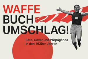 Waffe Buchumschlag. Ausstellungsplakat: Deutsche Nationalbibliothek