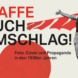 Waffe Buchumschlag. Ausstellungsplakat: Deutsche Nationalbibliothek