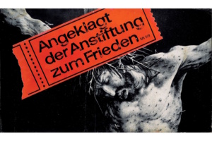 Matthias Klemm: Angeklagt der Anstiftung zum Frieden, Collage, 1982, Inv.-Nr.: V/280/2004. Foto: Stadtgeschichtliches Museum Leipzig