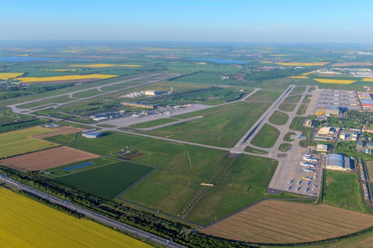 Vogelschau auf den Flughafen Leipzig / Halle. Foto: Mitteldeutsche Flughafen AG